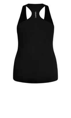 City Chic CCX Blue Logo Print Active Vest Top -Bold Fit Store 205507BLACK 7