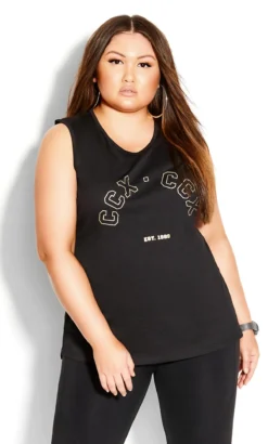 City Chic Black Active Tank Top -Bold Fit Store 205511BLACK 3