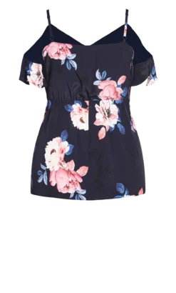 City Chic Navy Floral Bardot Top -Bold Fit Store 205546TRUELOVEFL 5