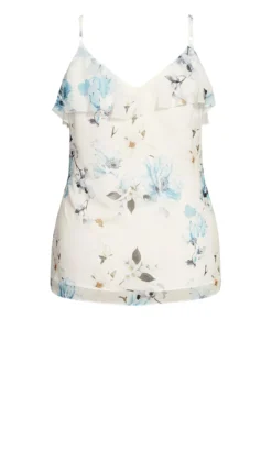 City Chic White Floral Frill Cami Top -Bold Fit Store 205547SHYORCHID 5