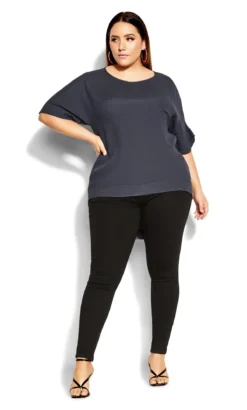 City Chic Grey Easy Weekend Top