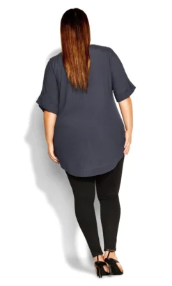 City Chic Grey Easy Weekend Top -Bold Fit Store 205576PLATINUM 4