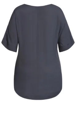 City Chic Grey Easy Weekend Top -Bold Fit Store 205576PLATINUM 6