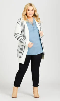 Avenue Aveology Blue Long Sleeve Gyspsy Top -Bold Fit Store 205794CHAMBRAY 115