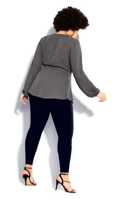 City Chic Grey Bling Flirt Top -Bold Fit Store 205821NIGHTSKY 3