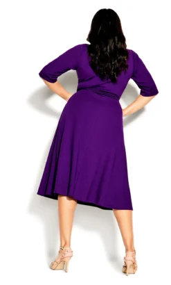 City Chic Purple Skater Midi Dress -Bold Fit Store 205858PETUNIA 3