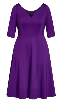 City Chic Purple Skater Midi Dress -Bold Fit Store 205858PETUNIA 4