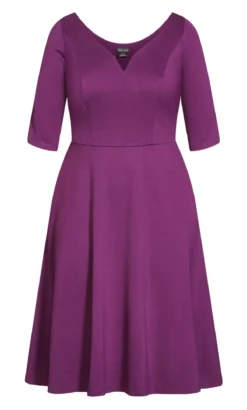 City Chic Purple Skater Midi Dress -Bold Fit Store 205858PLUM 5