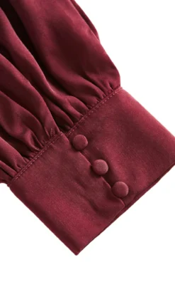 City Chic Burgundy Red Long Sleeve Wrap Top -Bold Fit Store 205877GARNET 7