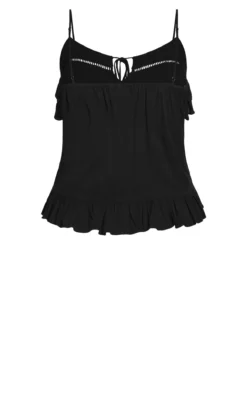 City Chic CCX Black Sweetly Ruffled Top -Bold Fit Store 207242BLACK 12
