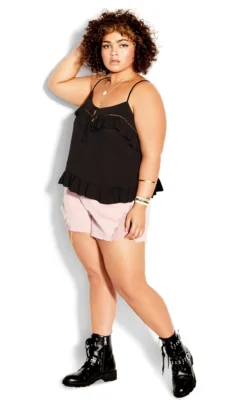 City Chic CCX Black Sweetly Ruffled Top -Bold Fit Store 207242BLACK 2