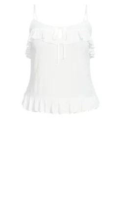 City Chic CCX White Ruffle Cami Top -Bold Fit Store 207242IVORY 11