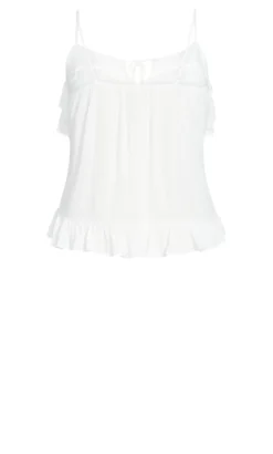 City Chic CCX White Ruffle Cami Top -Bold Fit Store 207242IVORY 12