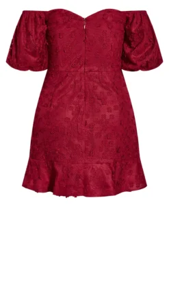 City Chic Red Embroidered Puff Sleeve Midi Dress 9 City Chic Red Embroidered Puff Sleeve Midi Dress -Bold Fit Store 207792LOVERED 4