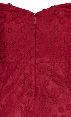 City Chic Red Embroidered Puff Sleeve Midi Dress 10 City Chic Red Embroidered Puff Sleeve Midi Dress -Bold Fit Store 207792LOVERED 5