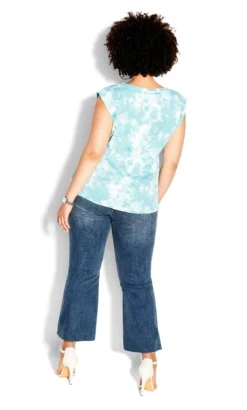 City Chic CCX Green Tye Dye 'La Femme' Slogan Vest -Bold Fit Store 207841MINTTIEDYE 3