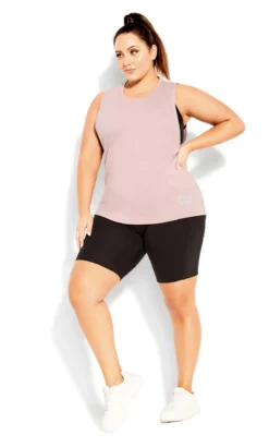 City Chic Blush Pink Front Tie Detail Vest Top