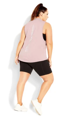 City Chic Blush Pink Front Tie Detail Vest Top -Bold Fit Store 207854DUSTYROSE 4