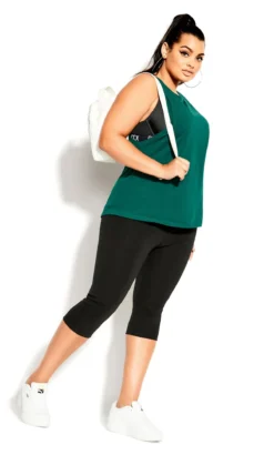 City Chic CCX ACTIVE Green Vest Top -Bold Fit Store 207854SEAGREEN 3