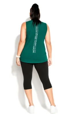 City Chic CCX ACTIVE Green Vest Top -Bold Fit Store 207854SEAGREEN 4