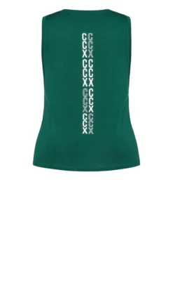 City Chic CCX ACTIVE Green Vest Top -Bold Fit Store 207854SEAGREEN 6