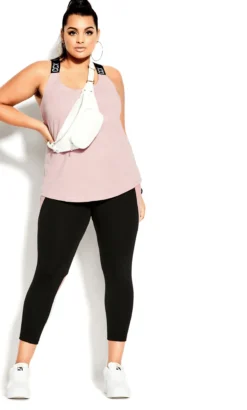 City Chic Pink Contrast Strap Active Vest Top