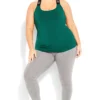 City Chic CCX Green Active Vest Top