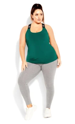 City Chic CCX Green Active Vest Top