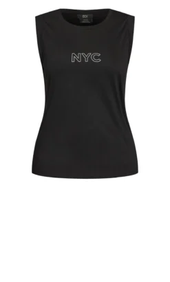 City Chic Black NYC Active Vest Top -Bold Fit Store 207865BLACK 5