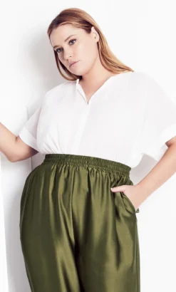 City Chic Refinity Khaki Relaxed Class Trouser -Bold Fit Store 208128KHAKI 3