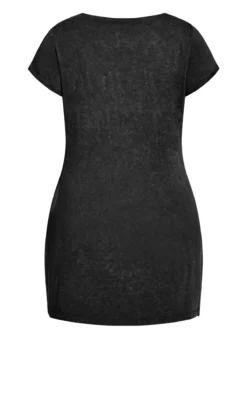 City Chic CCX Black Acid Wash T-Shirt Dress -Bold Fit Store 208147BLACK 6