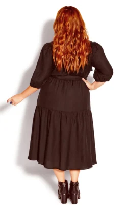 City Chic Black Sweet Sleeve Dress -Bold Fit Store 208186BLACK 4