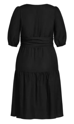 City Chic Black Sweet Sleeve Dress -Bold Fit Store 208186BLACK 6