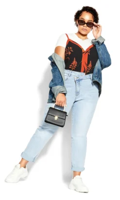 City Chic Black & Orange Floral Cami Vest Top 9 City Chic Black & Orange Floral Cami Vest Top -Bold Fit Store 208623BLKTURNINGLEAVES 4