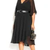 City Chic Black Chiffon Wrap Dress