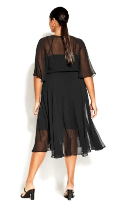 City Chic Black Chiffon Wrap Dress -Bold Fit Store 208667BLACK 5