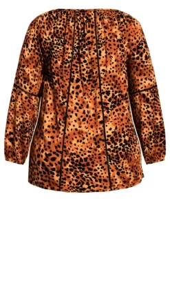 Avenue Aveology Brown Animal Print Peplum Top 13 Avenue Aveology Brown Animal Print Peplum Top -Bold Fit Store 208735ANIMALWATERCOLOUR 7