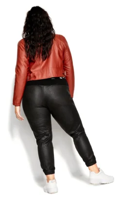 City Chic Black Wet Look Love Trouser -Bold Fit Store 208949BLACK 3