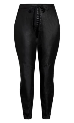 City Chic Black Wet Look Love Trouser -Bold Fit Store 208949BLACK 4