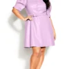 City Chic Purple Wild Sleeve Dress