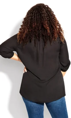 Avenue Black Collarless Shirt -Bold Fit Store 209011BLACK 3