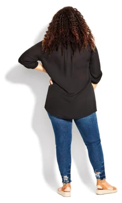 Avenue Black Collarless Shirt -Bold Fit Store 209011BLACK 4