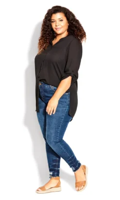 Avenue Black Collarless Shirt -Bold Fit Store 209011BLACK 6