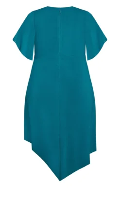 Avenue Green Hanky Hem Wrap Dress -Bold Fit Store 209164TEAL 4