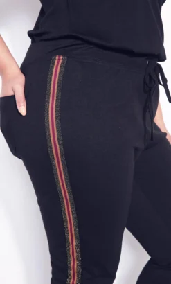 City Chic Zim & Zoe Black Stripe Detail Jogger -Bold Fit Store 209259BLACK 6