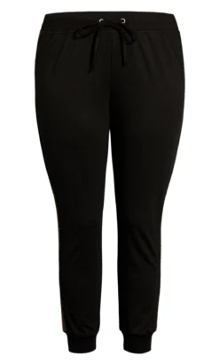 City Chic Zim & Zoe Black Stripe Detail Jogger -Bold Fit Store 209259BLACK 7
