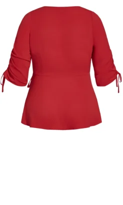City Chic Red Peplum Wrap Top -Bold Fit Store 209277RASPBERRY 5
