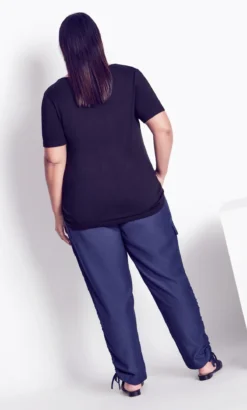 Avenue Arna York Navy Shiloh Ruched Trouser -Bold Fit Store 209526NAVY 3