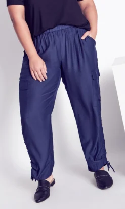 Avenue Arna York Navy Shiloh Ruched Trouser -Bold Fit Store 209526NAVY 4