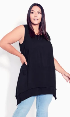 Avenue Arna York Black Selena Layer Tunic